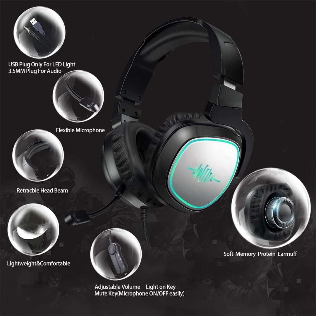 GAMELITE G1P Gaming Headset | Bass Surround Sound | Noise Cancelling Mic | 3.5mm Wired