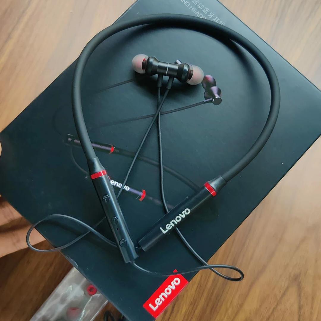Lenovo HE05x Bluetooth 5.0 Magnetic Neckband Earphones, Mic, 12Hrs