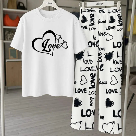 Comfortable Printed Jersey Night Suit - 2 Pcs Set