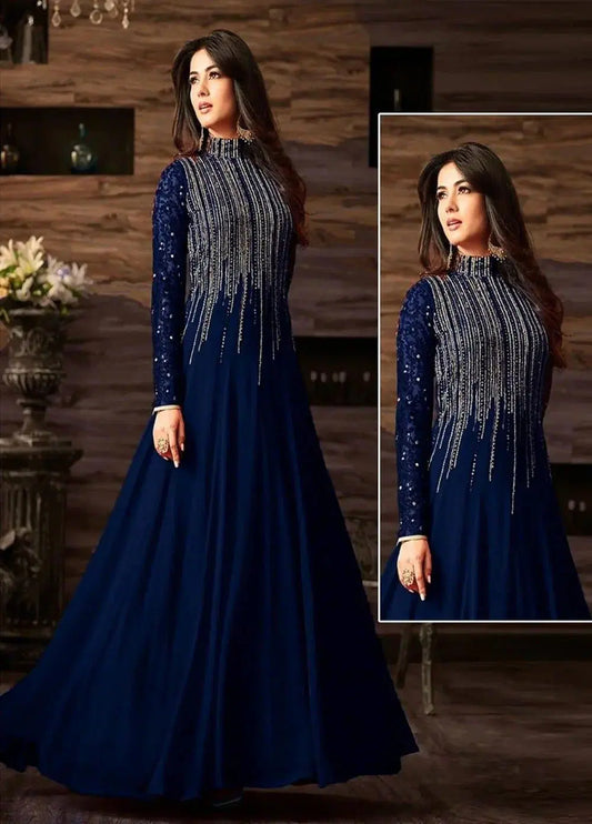 3 Pcs Women's Unstitched Sequins Embroidered Suit