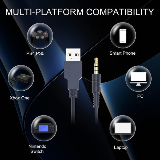 GAMELITE G1P Gaming Headset | Bass Surround Sound | Noise Cancelling Mic | 3.5mm Wired