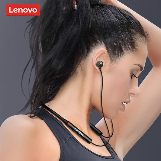 Lenovo HE05x Bluetooth 5.0 Magnetic Neckband Earphones, Mic, 12Hrs